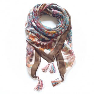 267 2 Šátek- hnědá