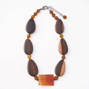 nah 267 Náhrdelník-hnědá