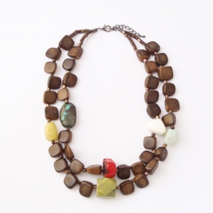 nah 1187 Náhrdelník- hnědá