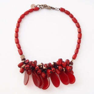nah 265 Náhrdelník- červená